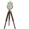 Antique Wooden Tripod Wall Clock (28 Inches) - front_view