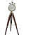 Antique Wooden Tripod Wall Clock (28 Inches) - front_view