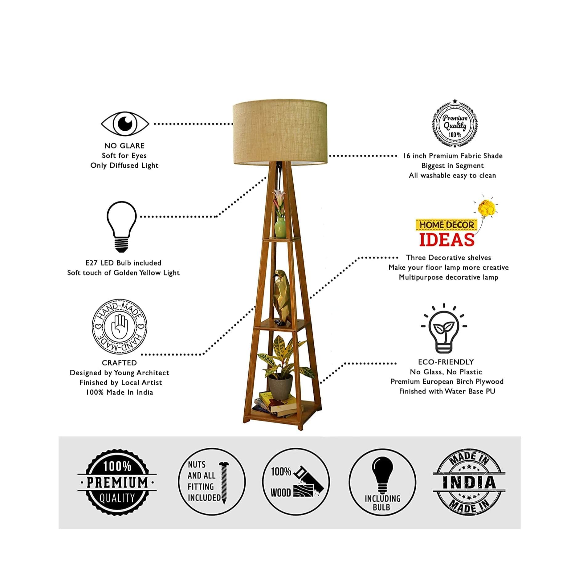 Premium Multiutility Floor Lamp - bottom_view