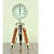 18 Inch Adjustable Tripod Stand Floor Clock  With Shiny Aluminum Finish - front_view