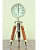 18 Inch Adjustable Tripod Stand Floor Clock  With Shiny Aluminum Finish - rear_view