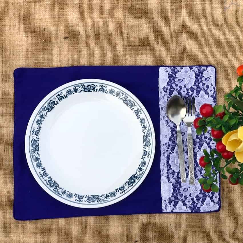 Royal Blue Set Of 6 Cotton Placemats - photo