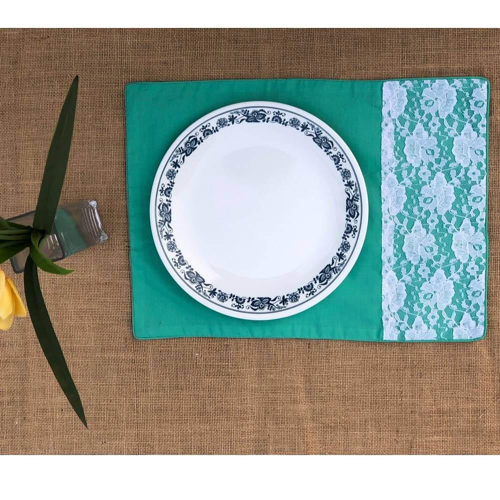 Sea Green Set Of 6 Cotton Placemats