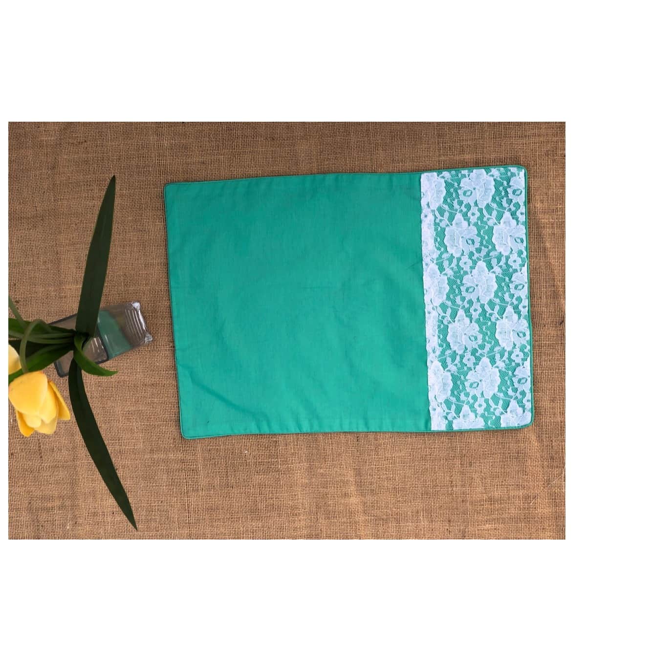Sea Green Set Of 6 Cotton Placemats - top_view