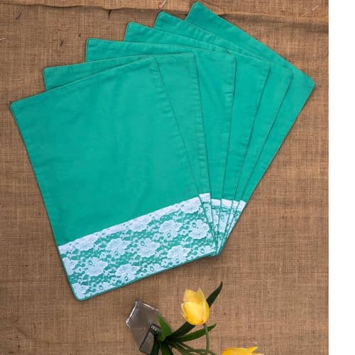 Sea Green Set Of 6 Cotton Placemats