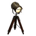 Tripod Antique Brass Studio Spot Light Lamp with Adjustable Tripod - rear_view
