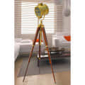 Spot light with wooden tripod/lamp adjustable floor stand with antique polished - photo
