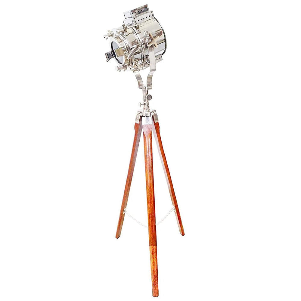 Tripod Spot Lamp Floor With Chrome Nickel Spotlight Focus - photo