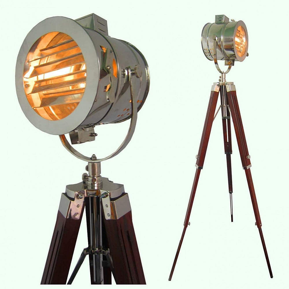 Generic Iron and Steel Handmade Antique Floor Searchlight - photo