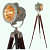 Generic Iron and Steel Handmade Antique Floor Searchlight - rear_view