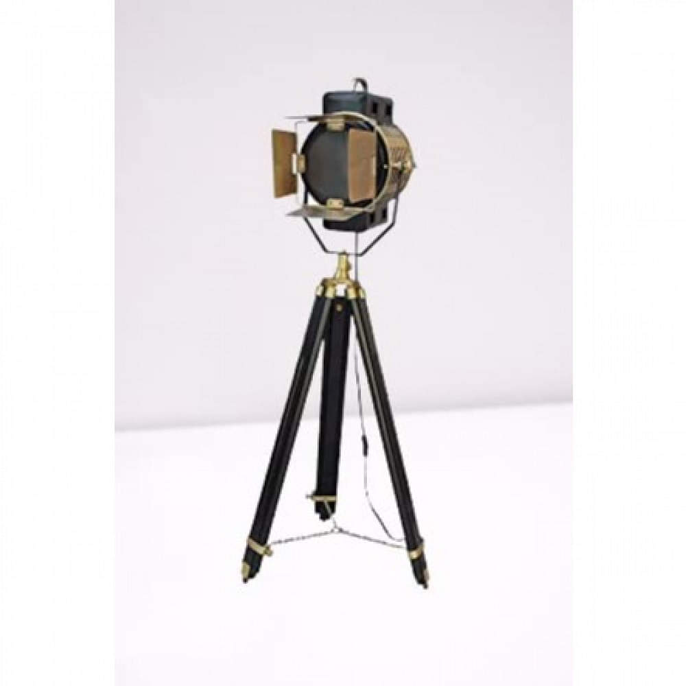 Hollywood Modern Floor Lamp Antique Designer Spotlight Wood - photo
