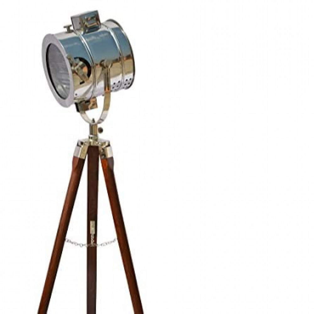 Photographer's Wooden Tripod Floor Spotlight - photo