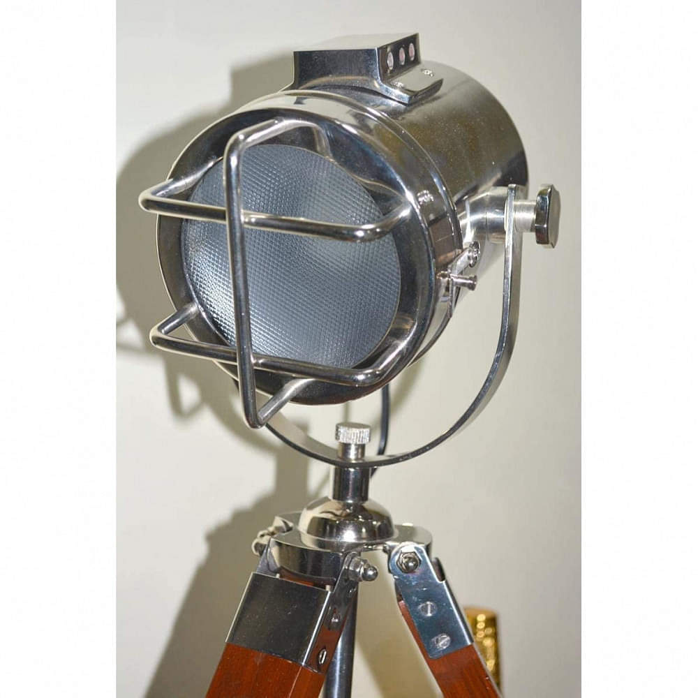 Floor Lamp Search Light Lamp With Wooden Tripod Stand - photo