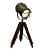 Wooden Tripod  Brass Studio Spot Light Lamp - top_view
