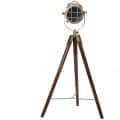Brass Tripod Antique Floor Stand Spot Light (Brown)Pack of 1 - front_view
