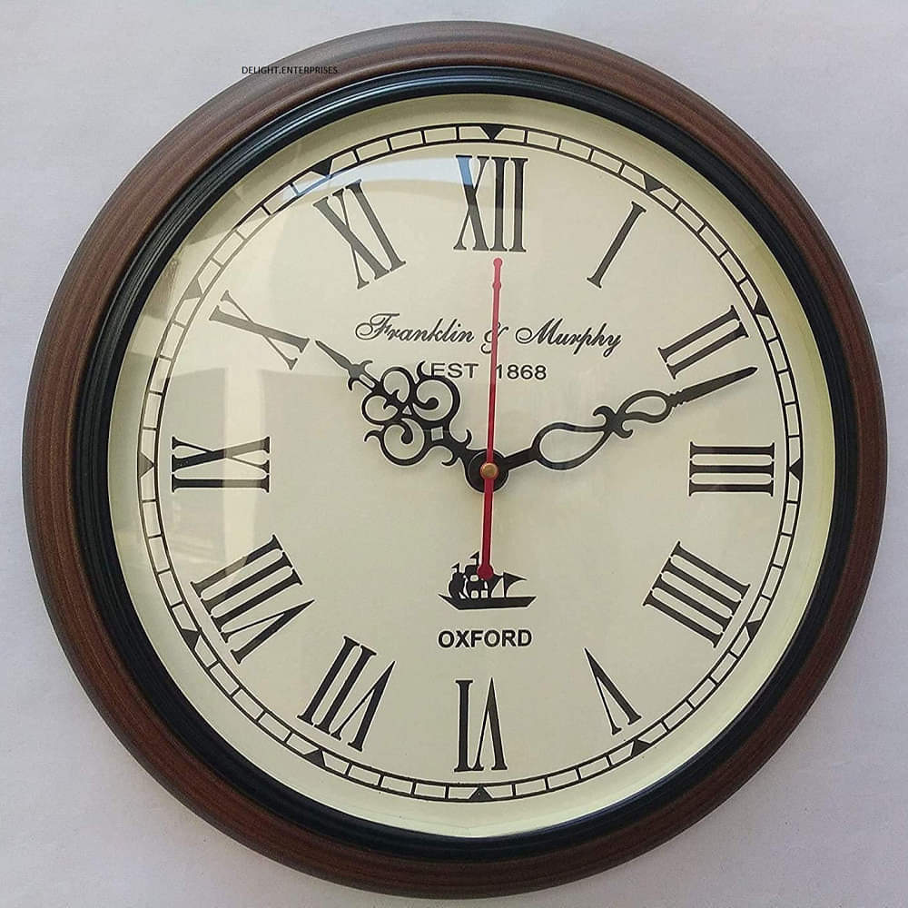 Wooden Clock Antique  12 inches - photo