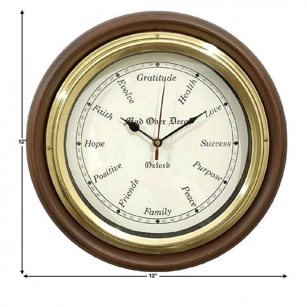 12 inch Antique Style Wooden Wall Clock - photo