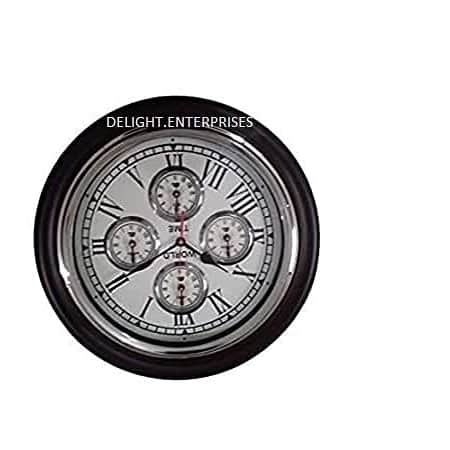 Brown Wooden Wall Clock - front_view
