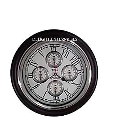 Brown Wooden Wall Clock - top_view