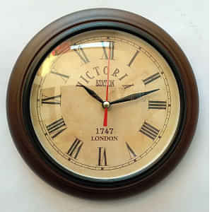 8 Inch Wooden Hanging Roman Number Wall Decor Clock - photo