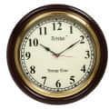 Wood 16 Inch Big Numbers Antique Look Wall Clock (Brown, Golden). - photo