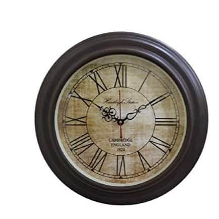 Wall Clock Wooden Antique (Size 16 Inch) - front_view