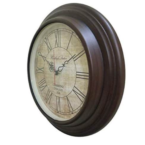 Wall Clock Wooden Antique (Size 16 Inch) - left_view