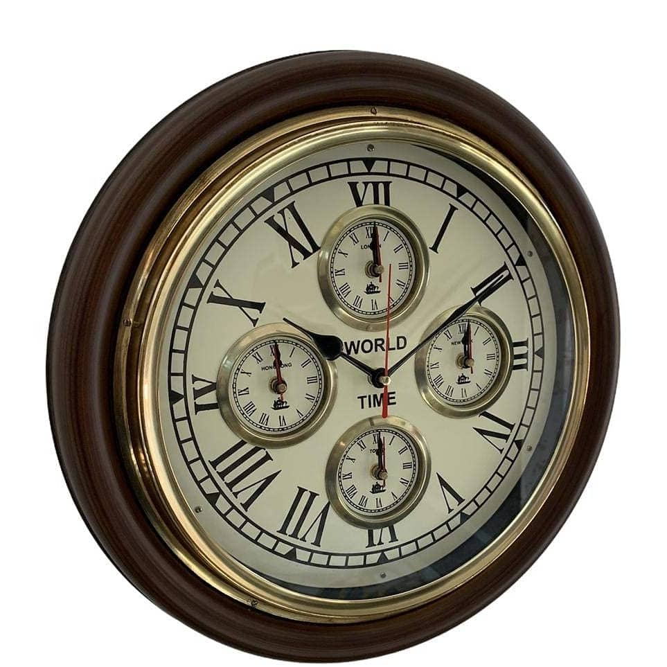 Time Wall Clock Brass Clock (16 inch)