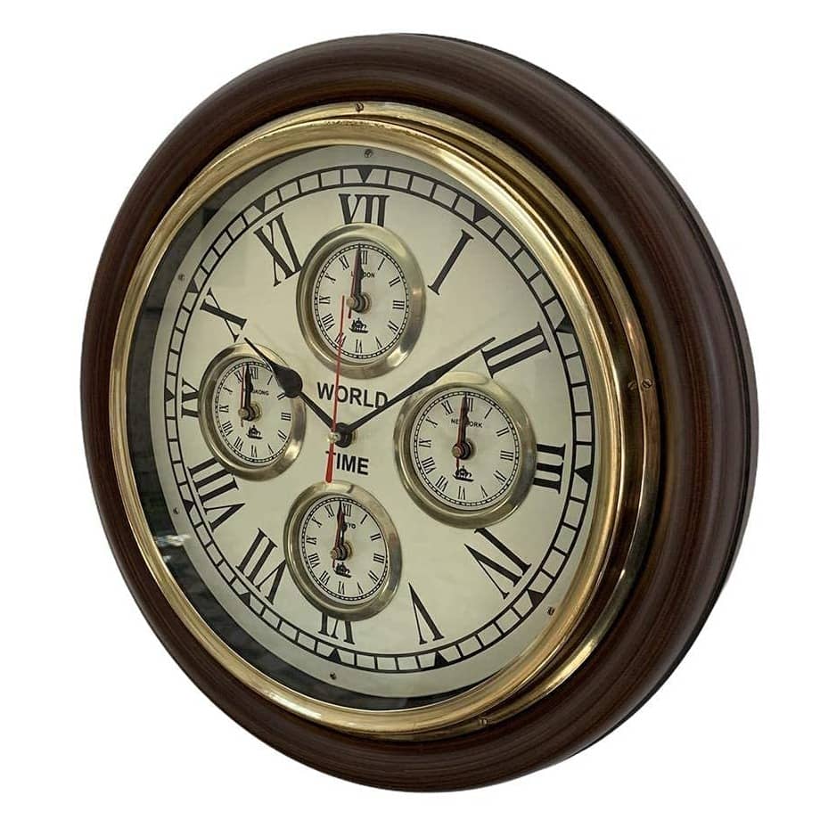 Time Wall Clock Brass Clock (16 inch)