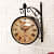 12 Inch Dial Vintage Antique Black Station Double Sided Wall Clock - photo
