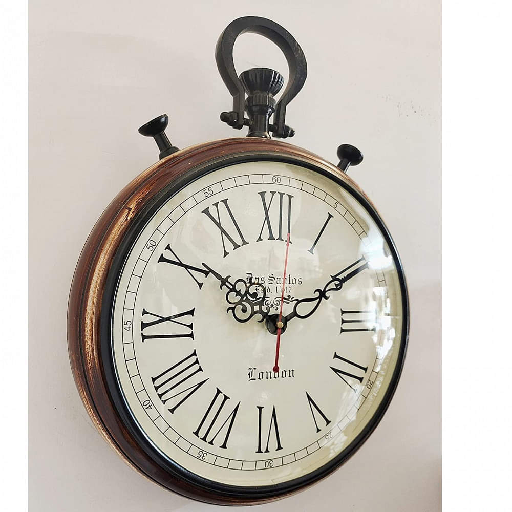 Wooden Wall Clock Handmade Clock Vintage Style Art - photo