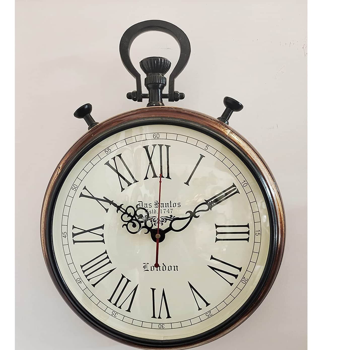Wooden Wall Clock Handmade Clock Vintage Style Art - right_view