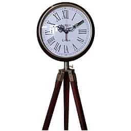Floor Clock with Wooden Tripod Home Decorative Gift - photo