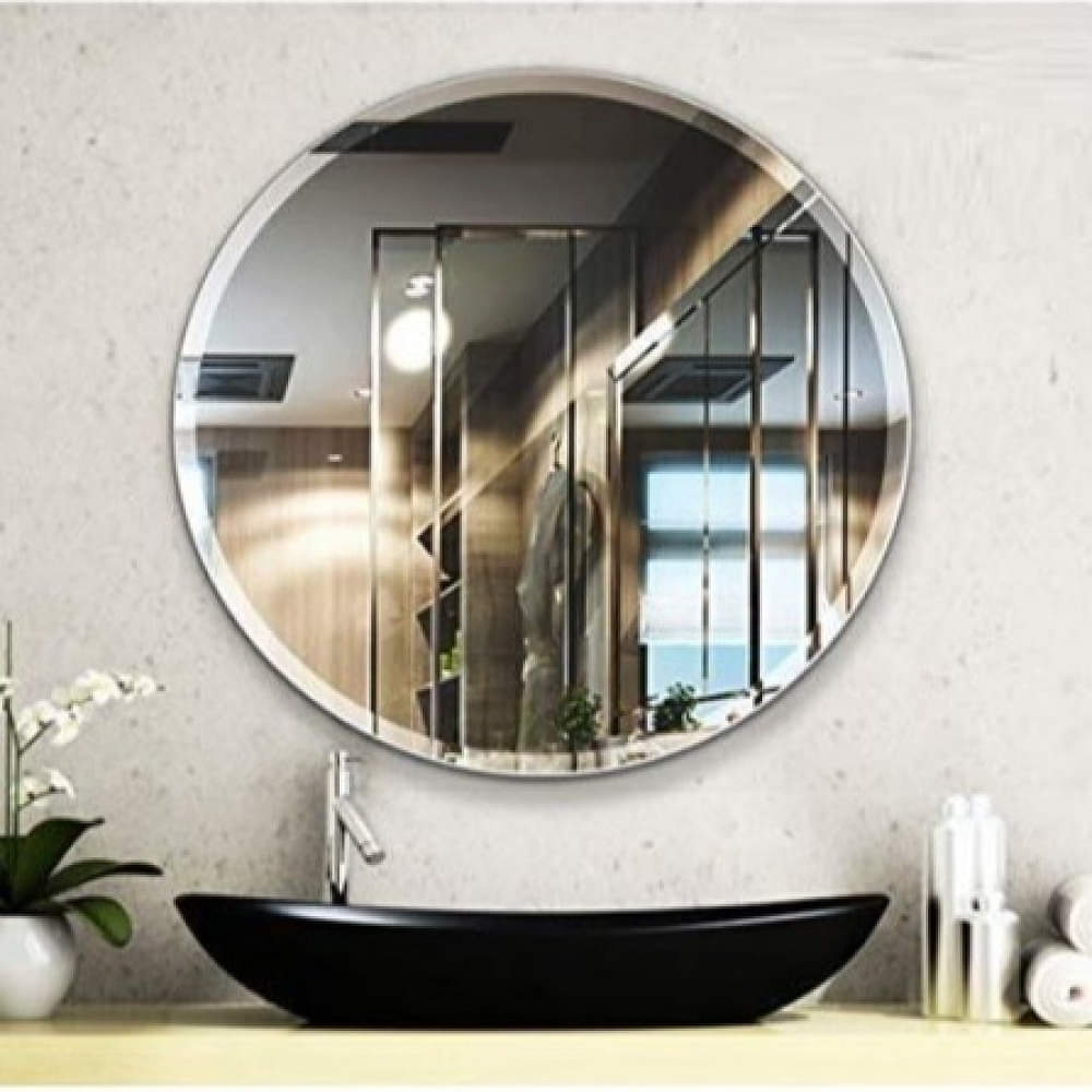 Aaina HD Silver Round Decorative Hanging Wall Mirror (Large 20") - photo