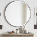 Aaina HD Silver Round Decorative Hanging Wall Mirror (Large 20") - rear_view