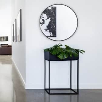 Aaina HD Silver Round Decorative Hanging Wall Mirror (Medium 16") - rear_view