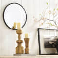 Aaina HD Silver Round Decorative Hanging Wall Mirror (Small 12") - top_view