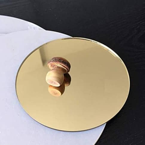 Aaina Gold Round Decorative Hanging Wall Mirror (Medium 12")