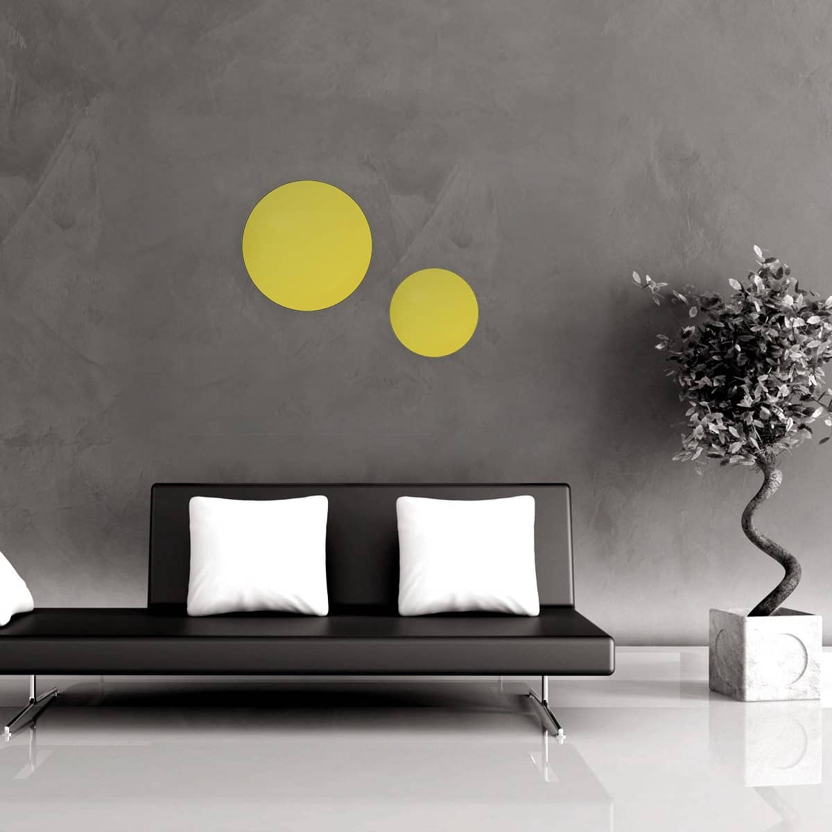 Aaina Gold Round Decorative Hanging Wall Mirror (Medium 12")