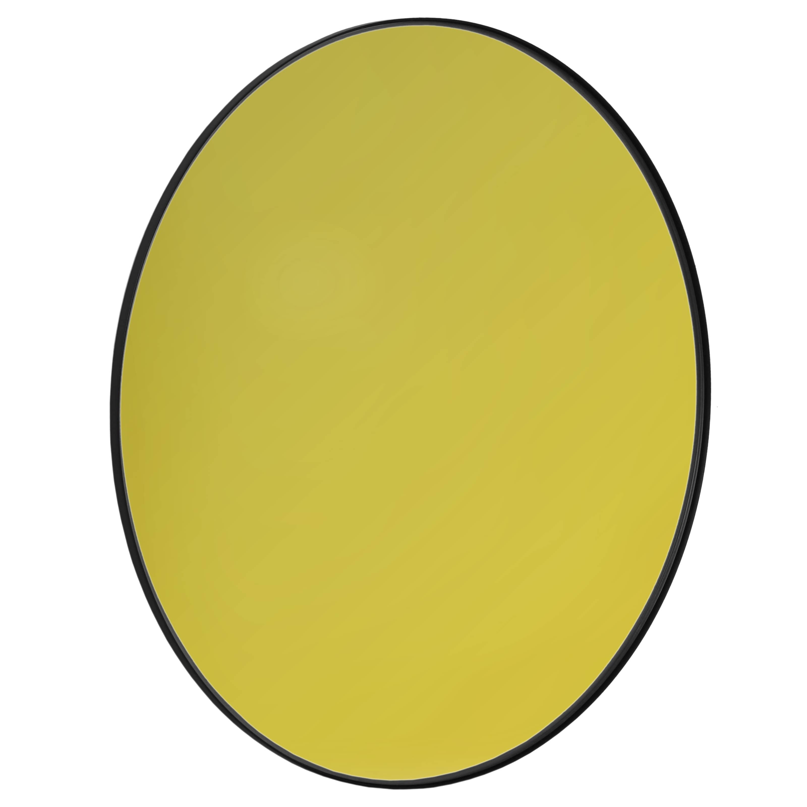 Aaina Gold Round Decorative Hanging Wall Mirror (Medium 12")