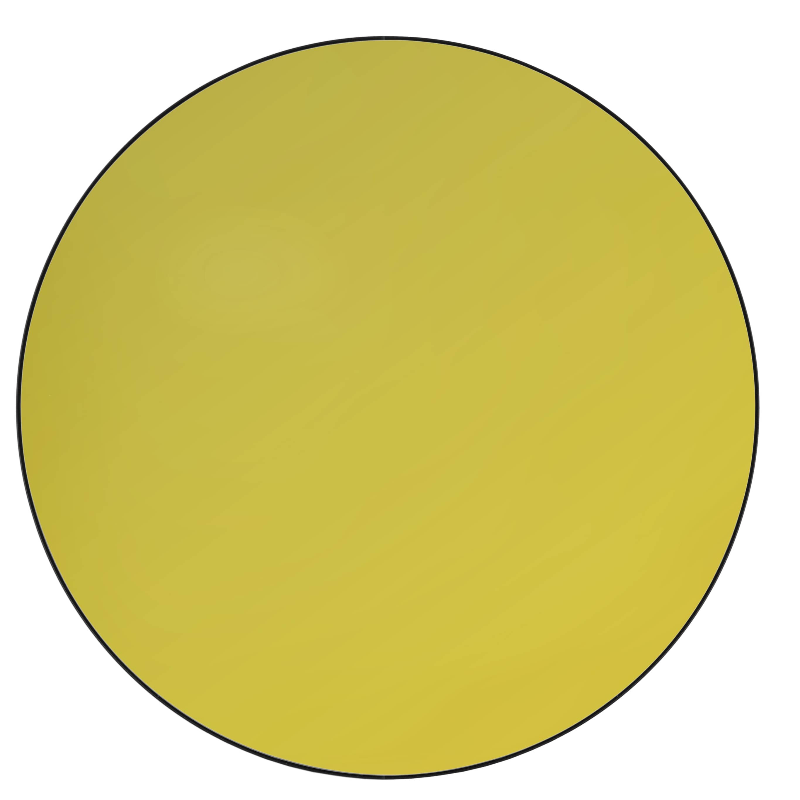 Aaina Gold Round Decorative Hanging Wall Mirror (Medium 12")