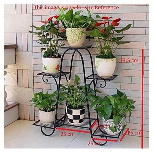 Derby Six Tier Plant Stand (Black) - right_view
