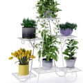 Flower Pot Stand white Plant Container Set - top_view