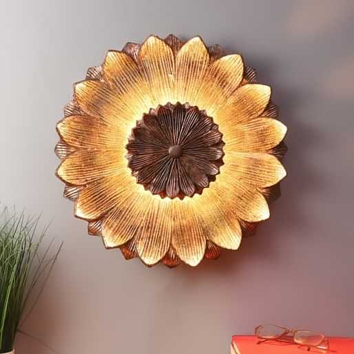 Jamila Golden Flower Wall Light - photo