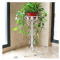 Metal Plant Stand Flower Pot  (White) - photo