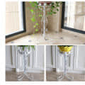 Metal Plant Stand Flower Pot  (White) - top_view