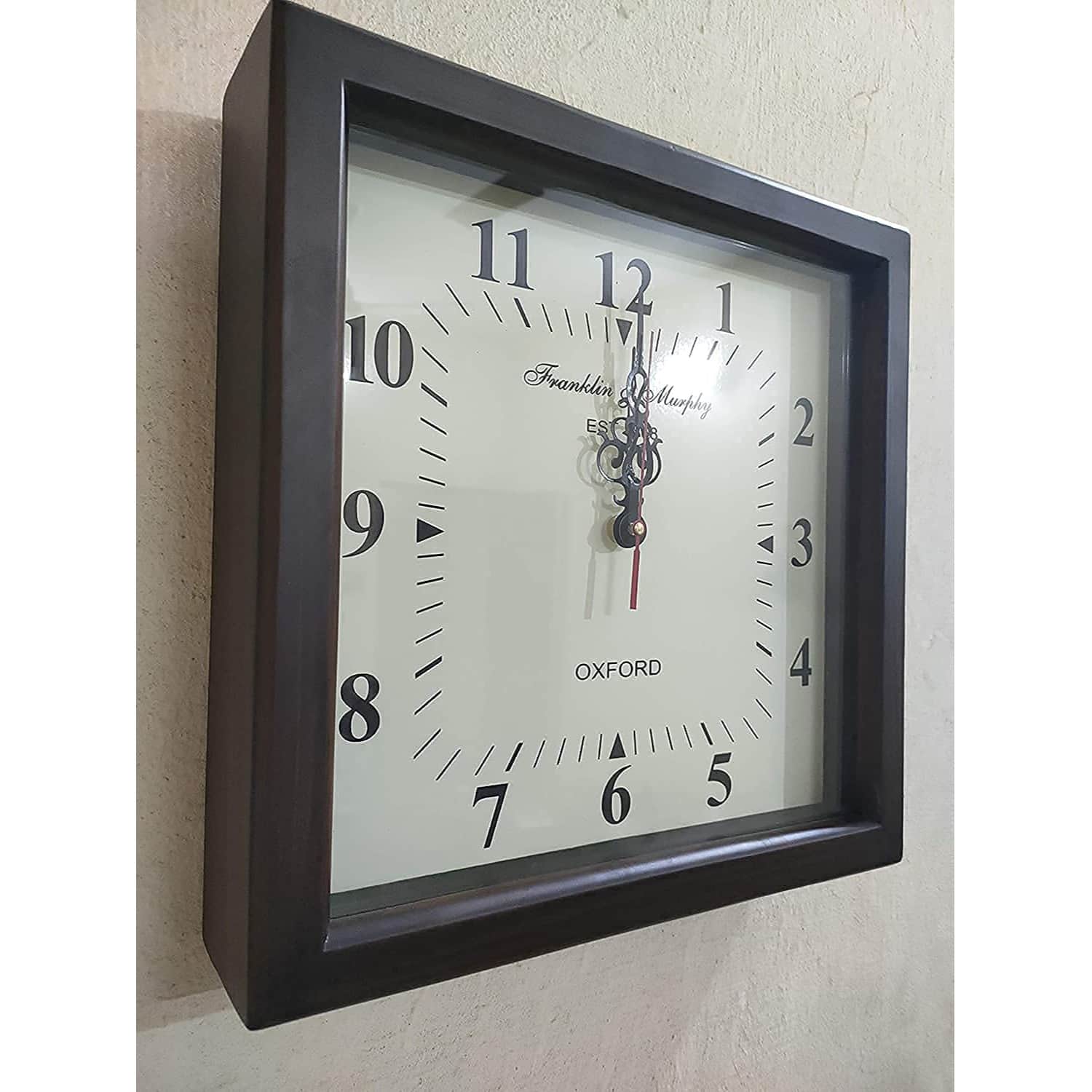 Wall Clock Wooden Antique Clock Wood Carving Wooden Wall Clock for Home Decor - top_view