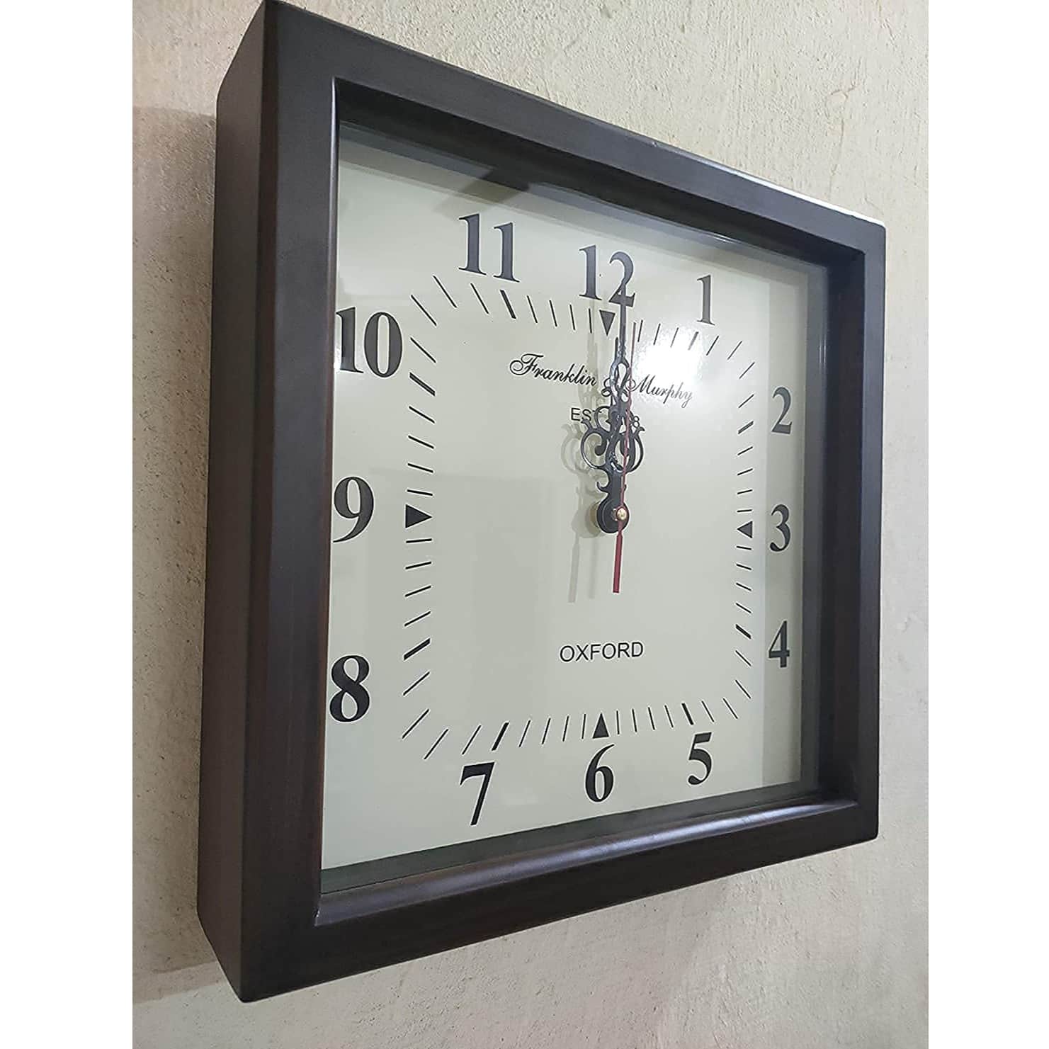 Wall Clock Wooden Antique Clock Wood Carving Wooden Wall Clock for Home Decor - rear_view