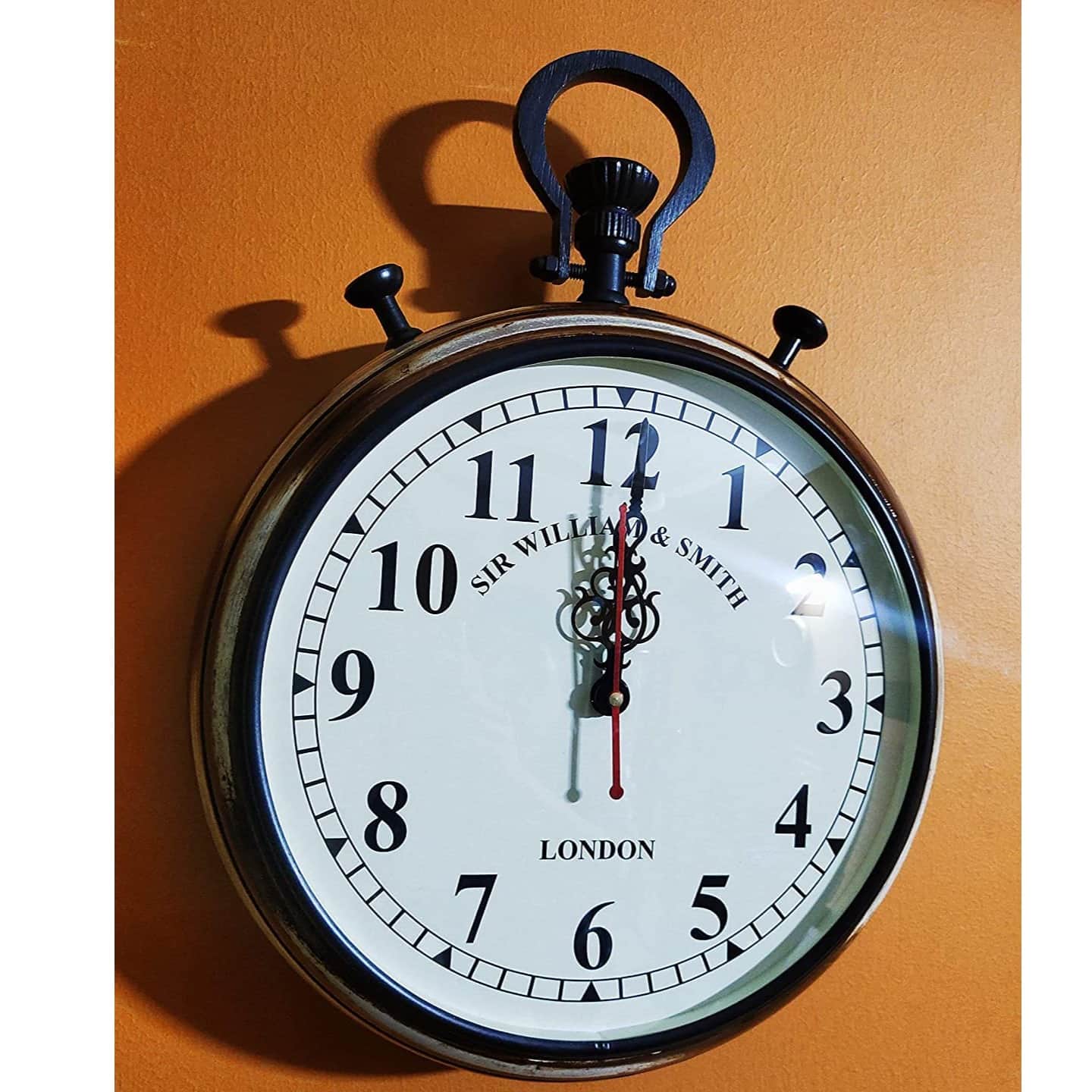 Art Wooden Wall Clock Handmade Clock Vintage Style Art Deco Style for Home Decore Office 15 inch - front_view