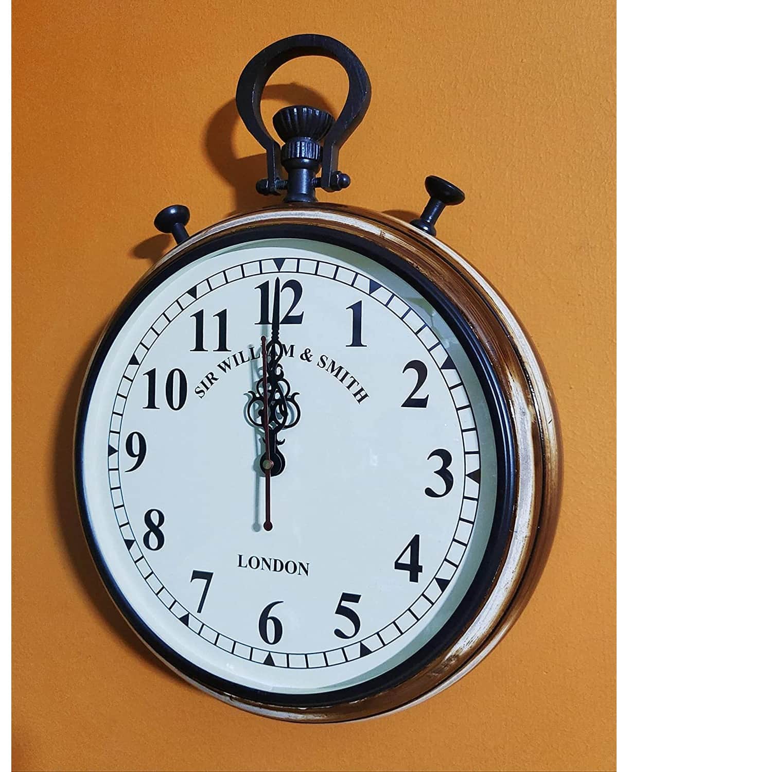 Art Wooden Wall Clock Handmade Clock Vintage Style Art Deco Style for Home Decore Office 15 inch - top_view
